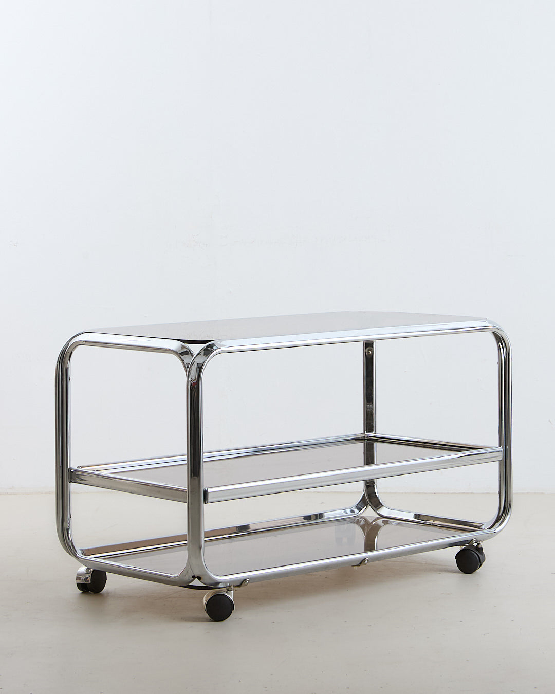 Vintage tubular steel hi-fi sideboard