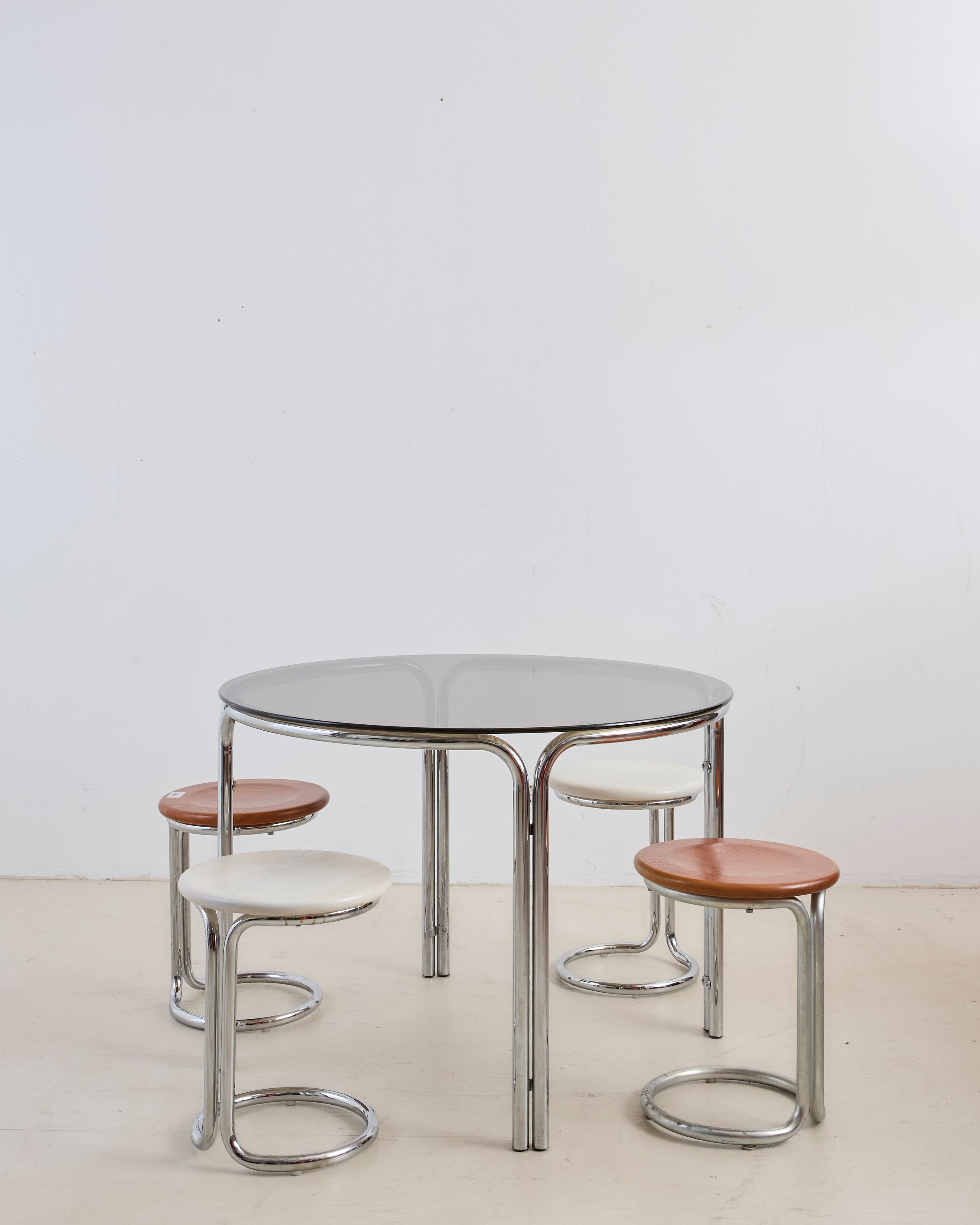 Vintage Chrome Tubular Dining Table
