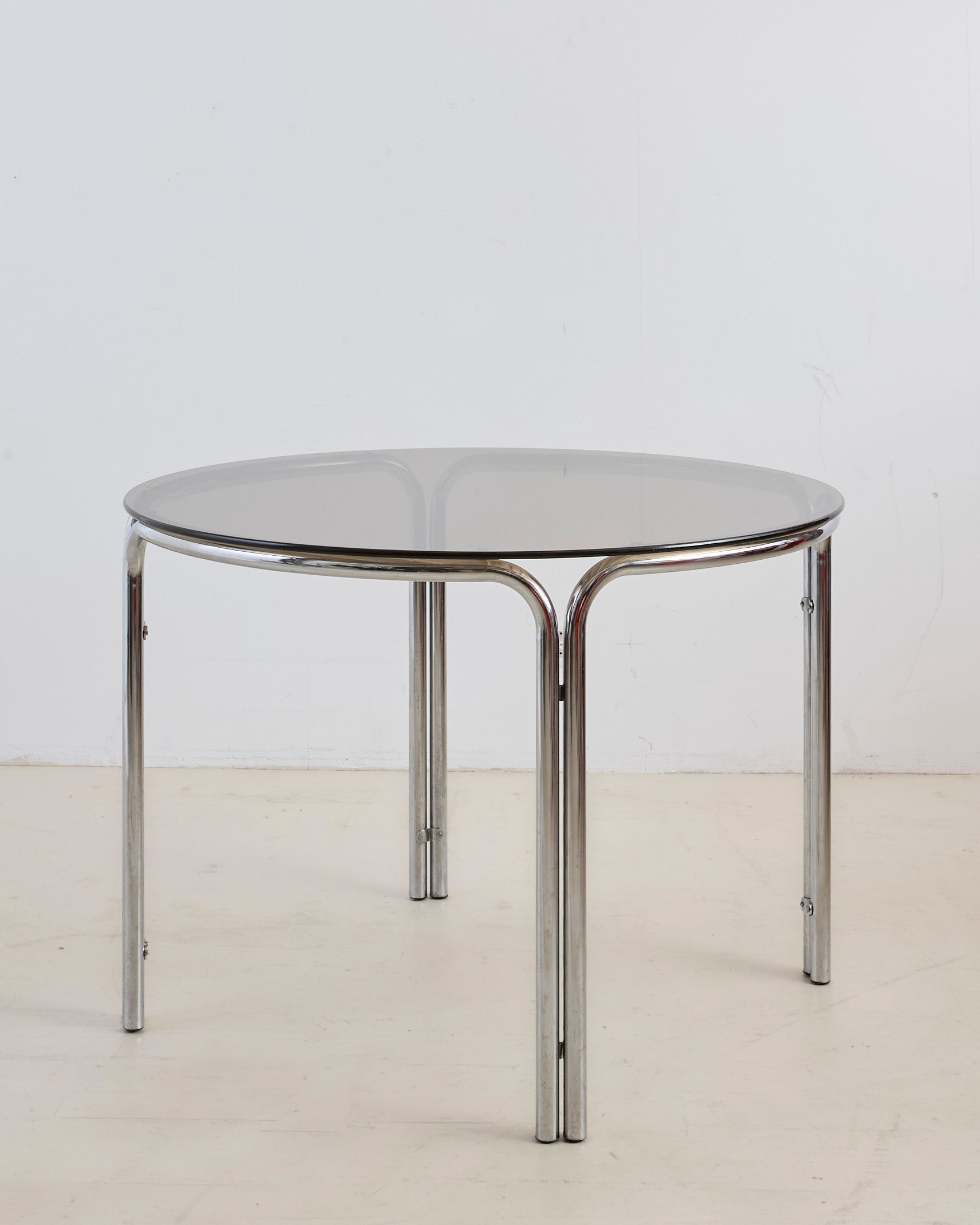 Vintage Chrome Tubular Dining Table